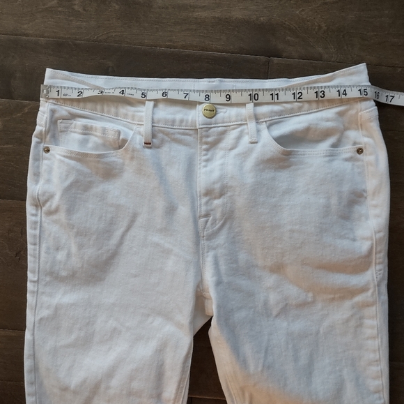 Frame Le Nik Straight Leg Jeans High Rise White - Picture 10 of 13